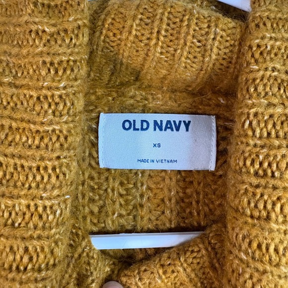 Old Navy Women's XS Mustard Yellow Knit Turtleneck Sweater Long Sleeve Warm - Picture 7 of 9